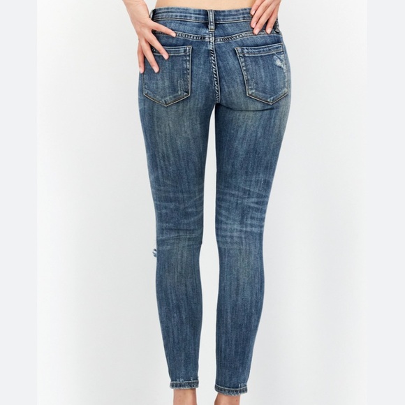 Blank NYC Classique Cropped Skinny Fit Distressed Denim Jeans Size 28 - Picture 4 of 6